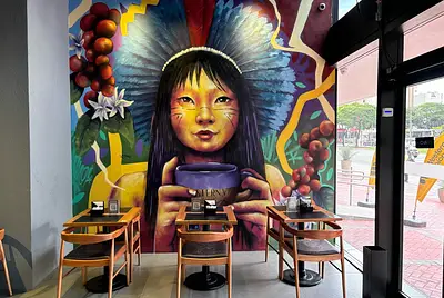 Cafeteria moderna e versátil na Faria Lima